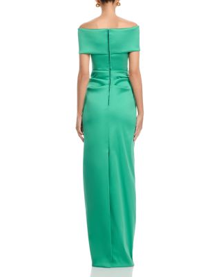 Off Shoulder Mikado Column Gown