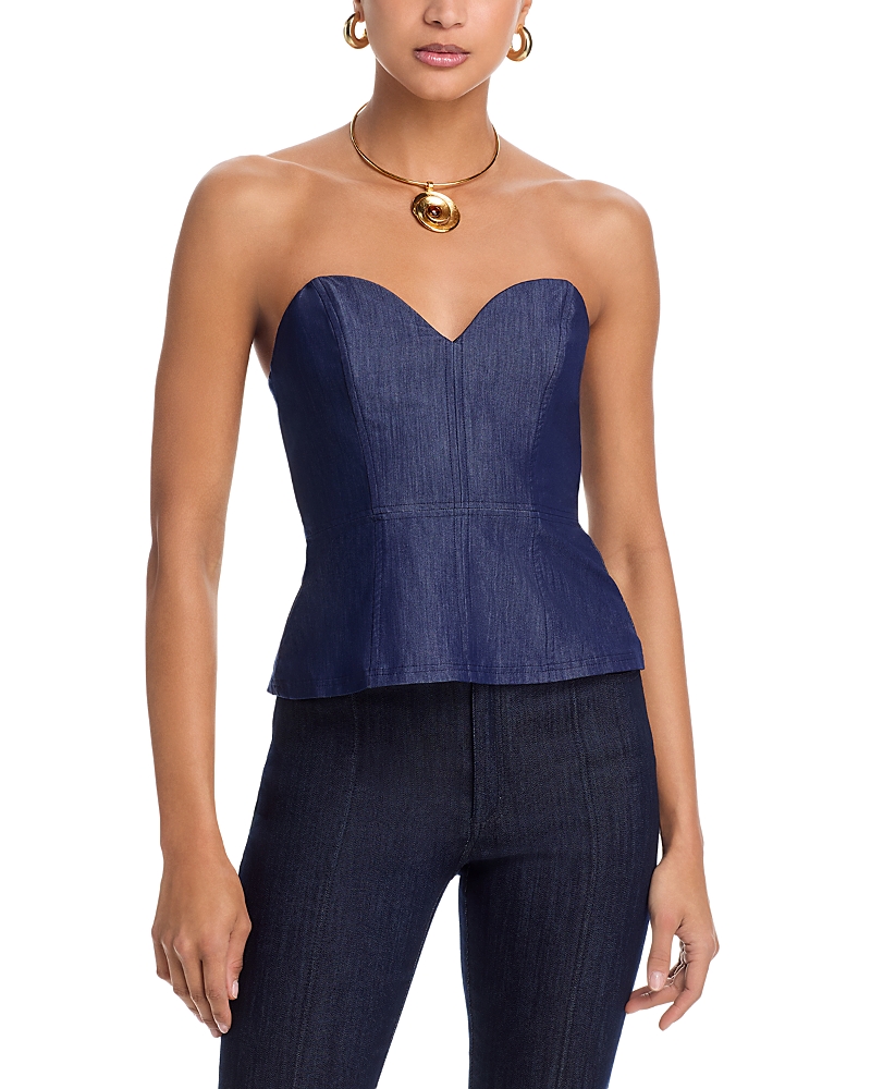 Aqua Denim Bustier Top - Exclusive
