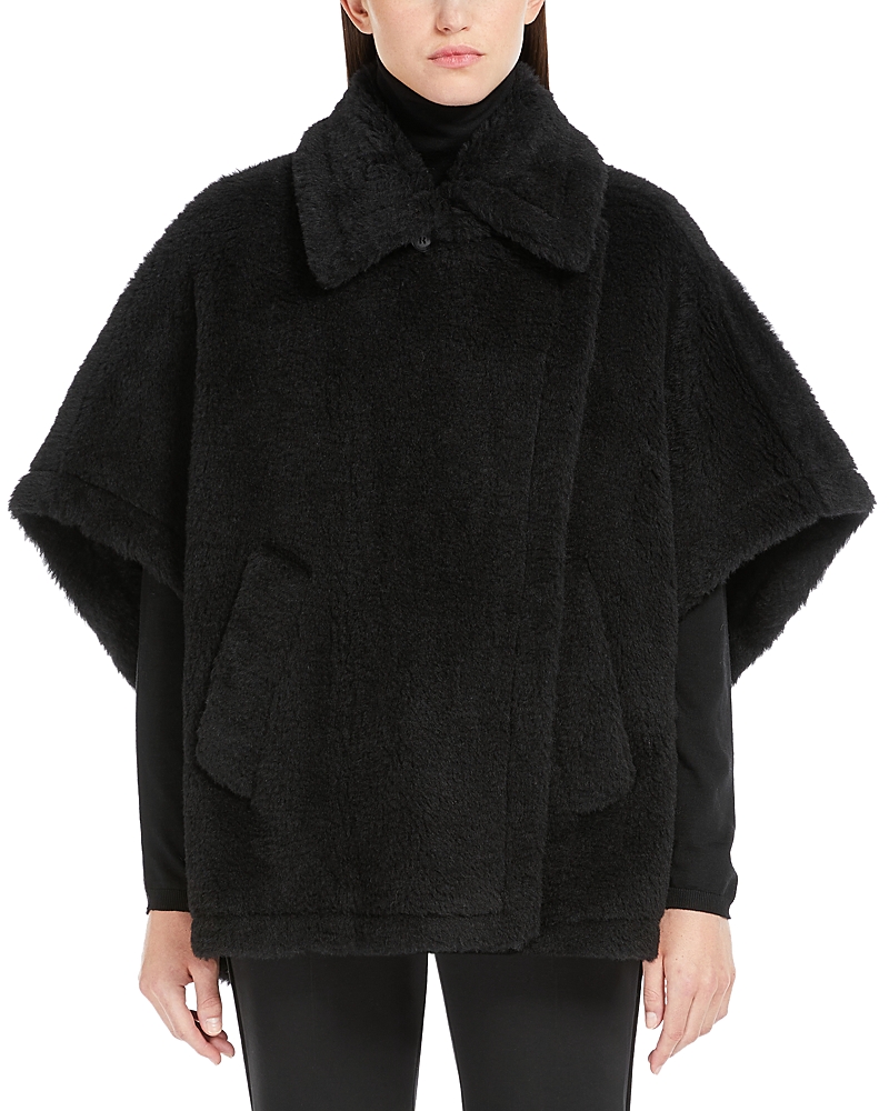 Max Mara Tebe1 Alpaca, Wool & Silk Teddy Poncho Jacket
