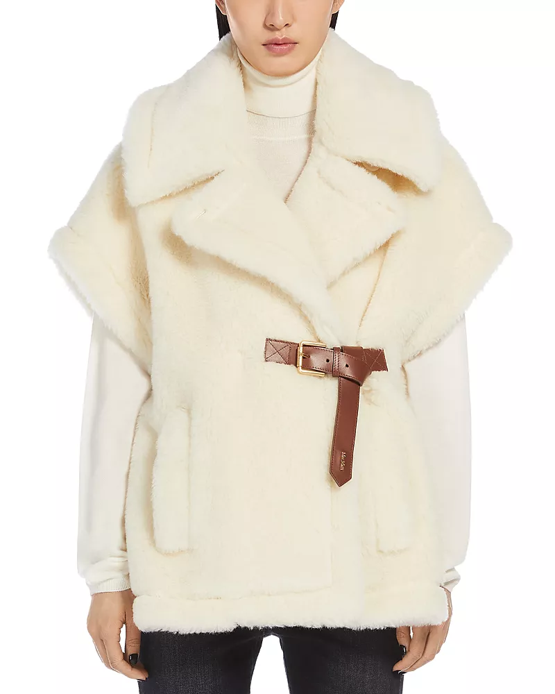 Max Mara Newabavo1 Alpaca, Wool & Silk Teddy Poncho