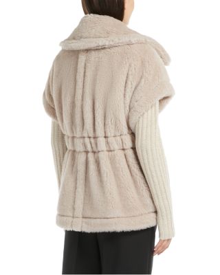 Newabavo1 Alpaca, Wool & Silk Teddy Poncho