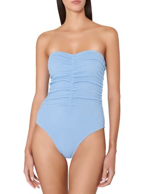 Textured Ruched One Piece Swimsuit