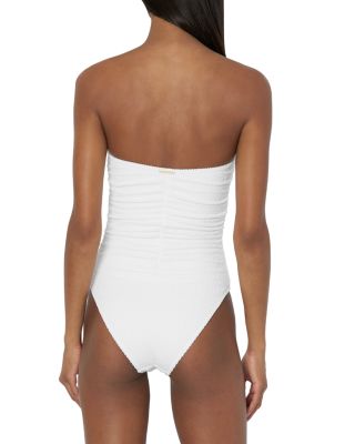 Textured Ruched One Piece Swimsuit