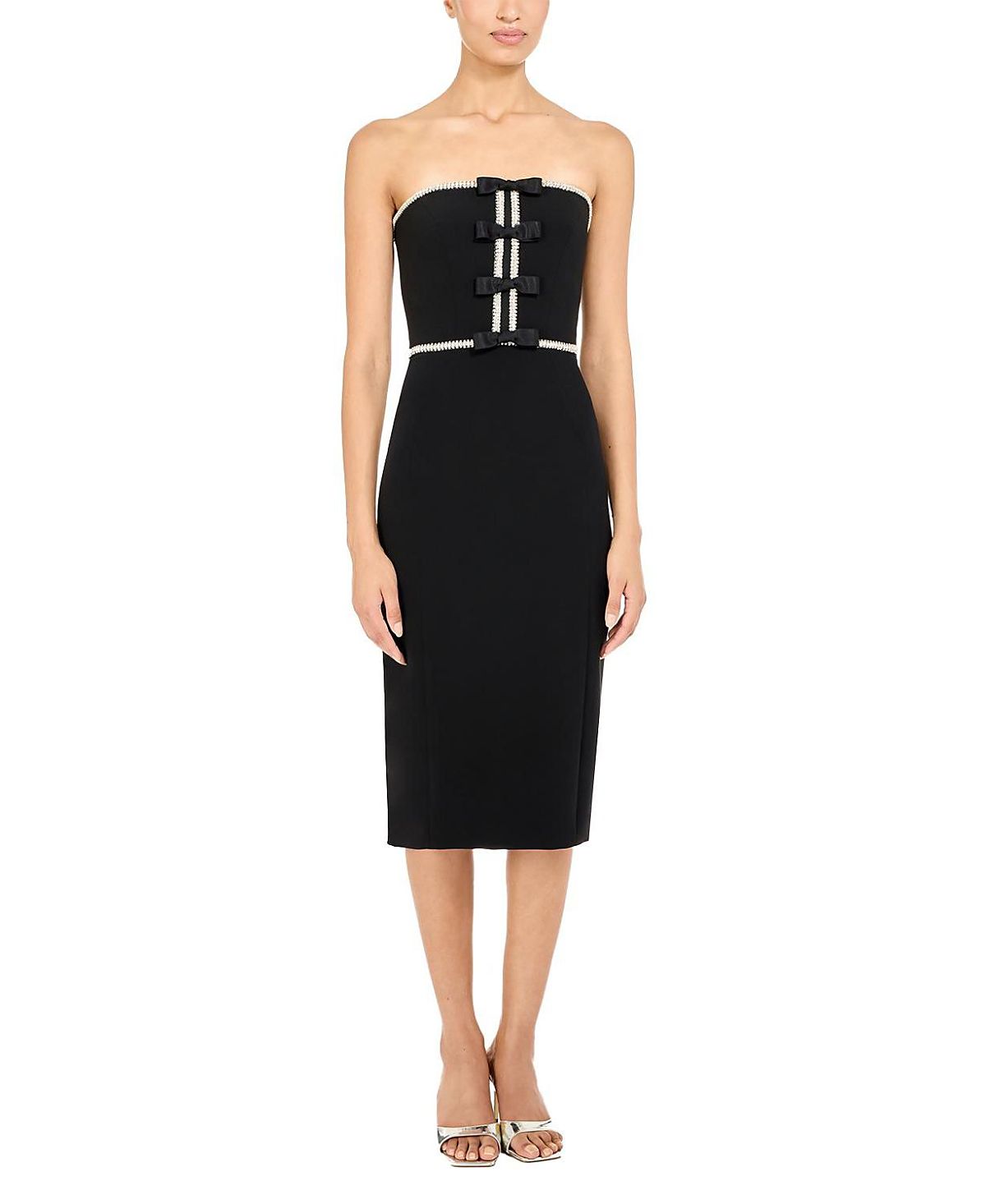 Jenny Packham Odette Bow-Embellished Beaded Midi Dress
