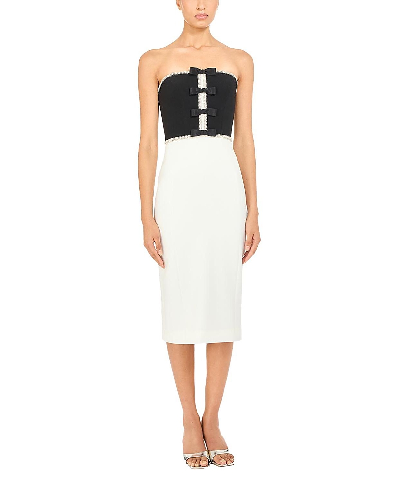 Jenny Packham Odette Bow-Embellished Beaded Midi Dress