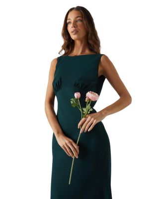 Cowl Back Maxi Bridesmaid Dress