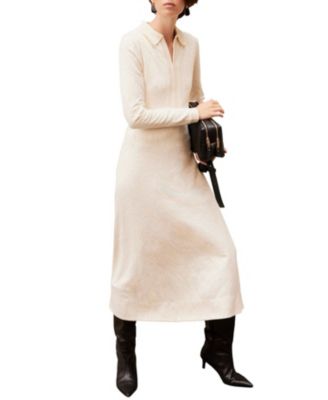  Women's Jacquard Zip Midi Dress