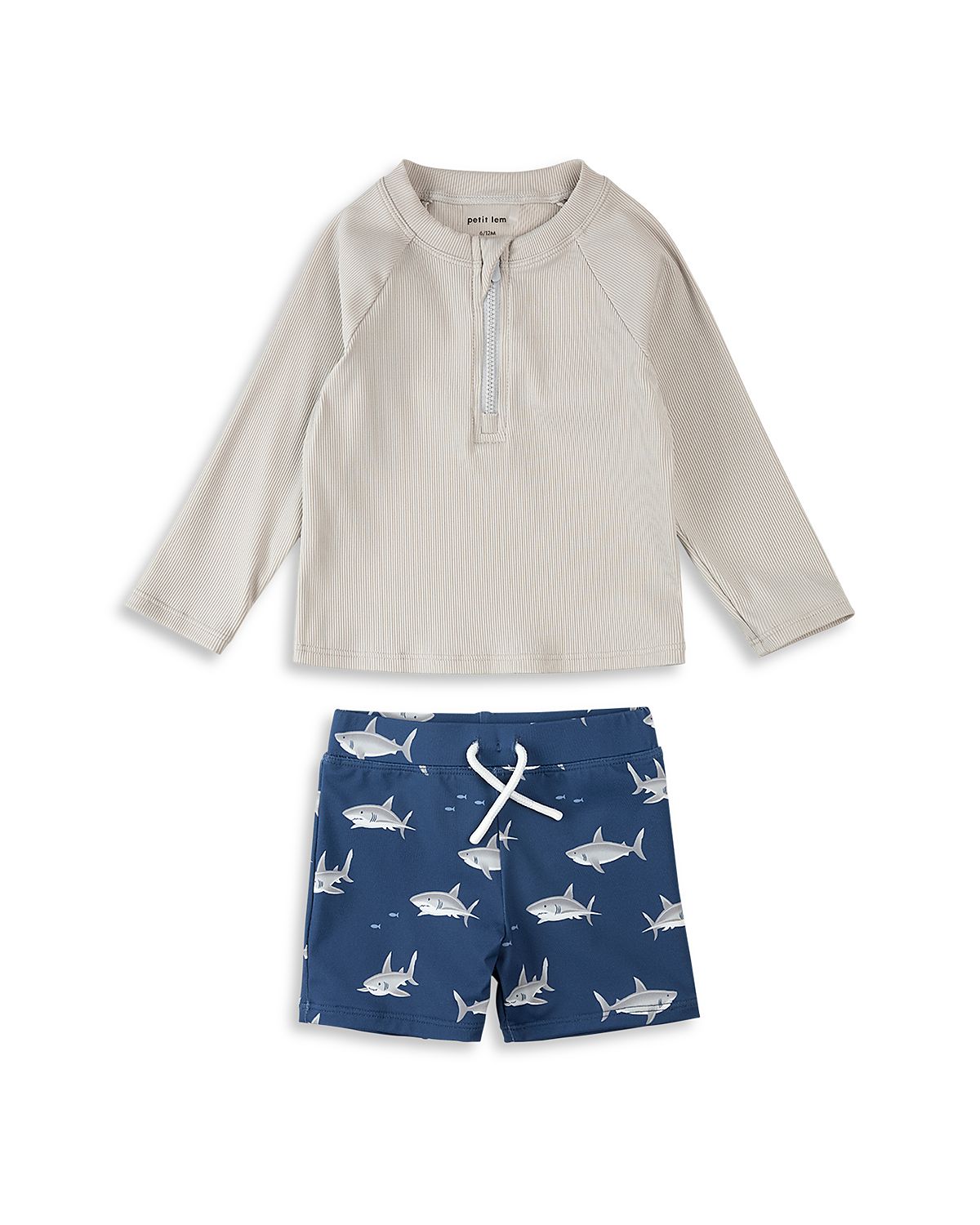 Firsts by petit lem Boys' Rash Guard & Swim Trunks Set - Baby