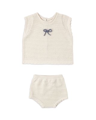 Unisex Scalloped Knit Top & Bottoms Set - Baby 