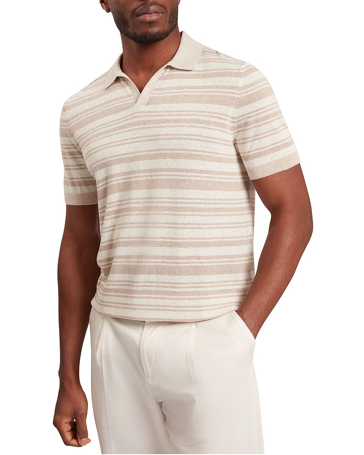 Ted Baker Brodi Striped Knit Polo Shirt