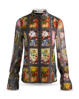 Wan Button Front Blouse