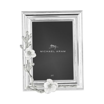 Silver Tone Orchid Frame,  5" x 7"