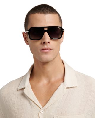 Double Bridge Square Sunglasses, 56mm