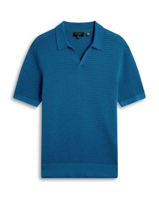 Bestel Short Sleeve Wavy Stitch Open Neck Polo
