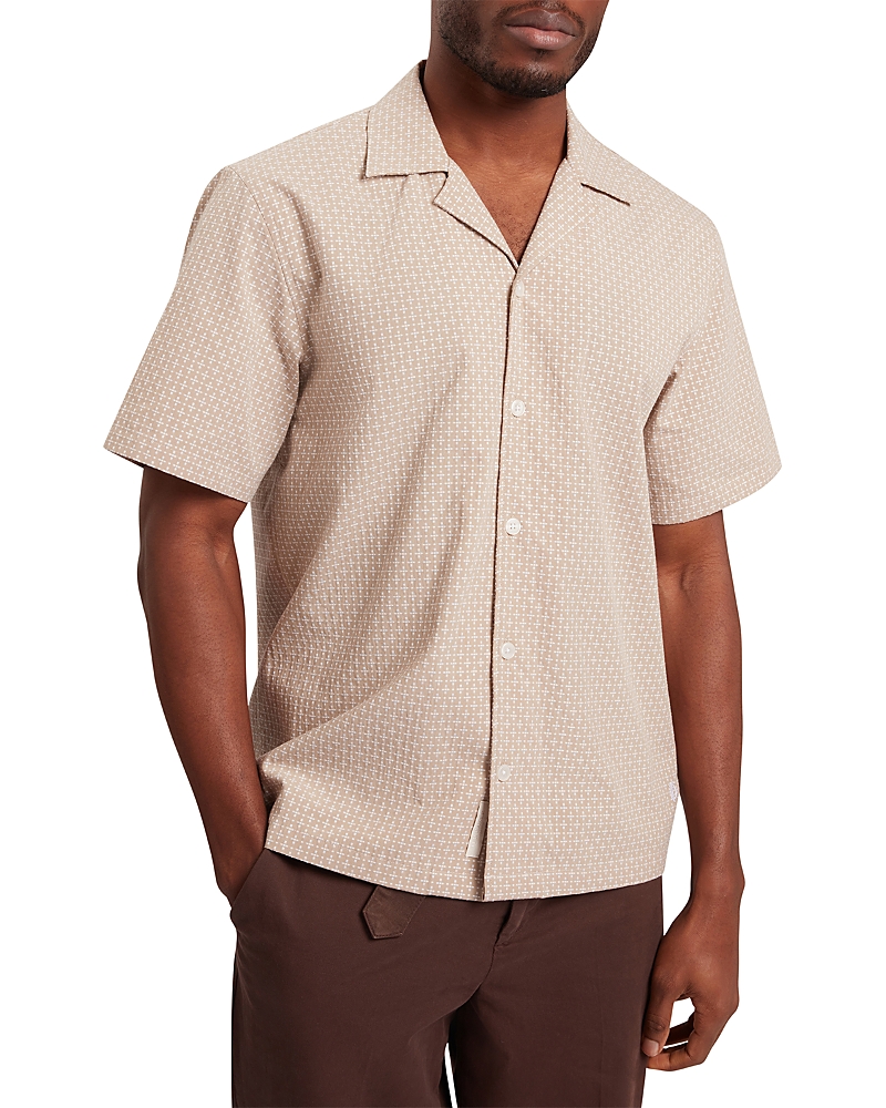 Ted Baker Merrik Geo Textured Relaxed Fit Camp Shirt