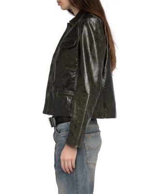 Liam Cuir Glossy Leather Jacket 