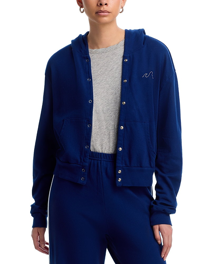 Aqua Sadie Wave Snap Front Hoodie - Exclusive