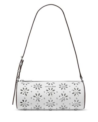 Izzy Small Floral Cutout Leather Barrel Pouchette 