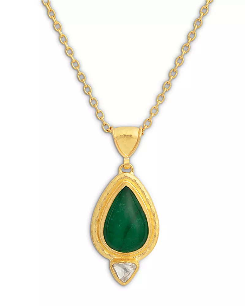 Gurhan 22K & 24K Yellow Gold Muse Emerald & Diamond Pendant Necklace, 16