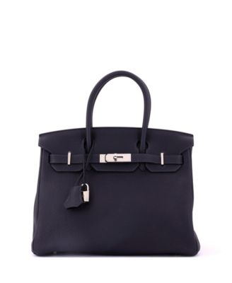Birkin 30 Handbag Blue Togo with Palladium Hardware