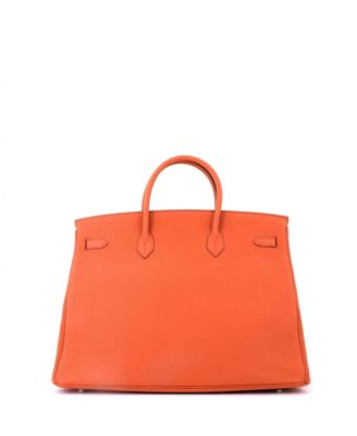 Birkin 40 Handbag Orange Togo with Palladium Hardware