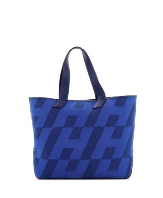 40 Cabas H en Biais Tote Canvas with Leather