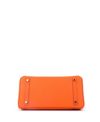 Birkin 30 Handbag Orange Epsom with Palladium Hardware