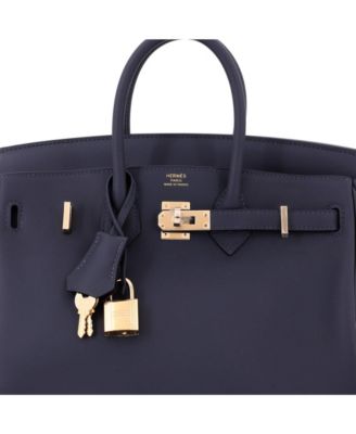 Birkin 25 Handbag Grey Swift with Permabrass Hardware