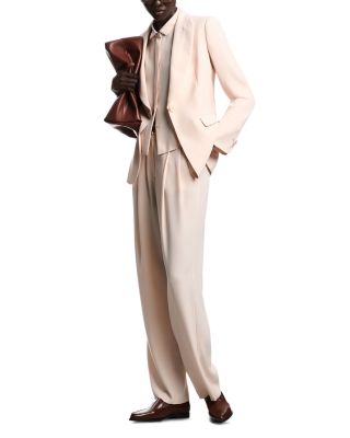 Gabardine One Button Blazer