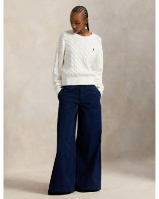 Crewneck Cable Knit Sweater