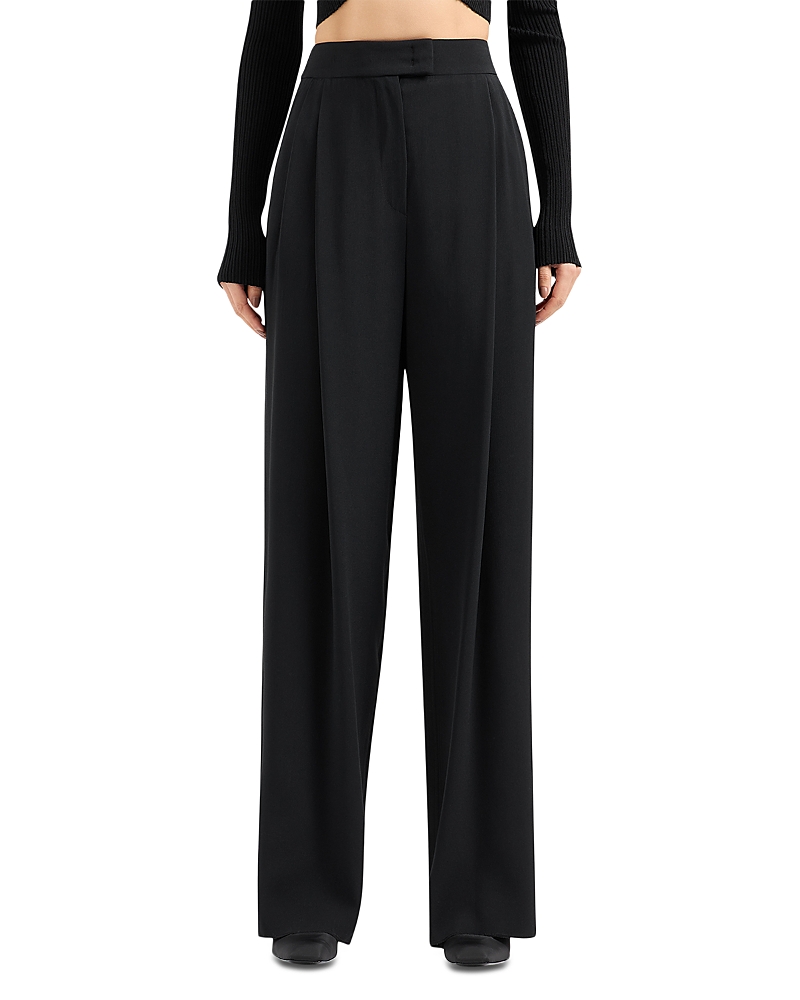 Emporio Armani Pleated Waist Satin Pants