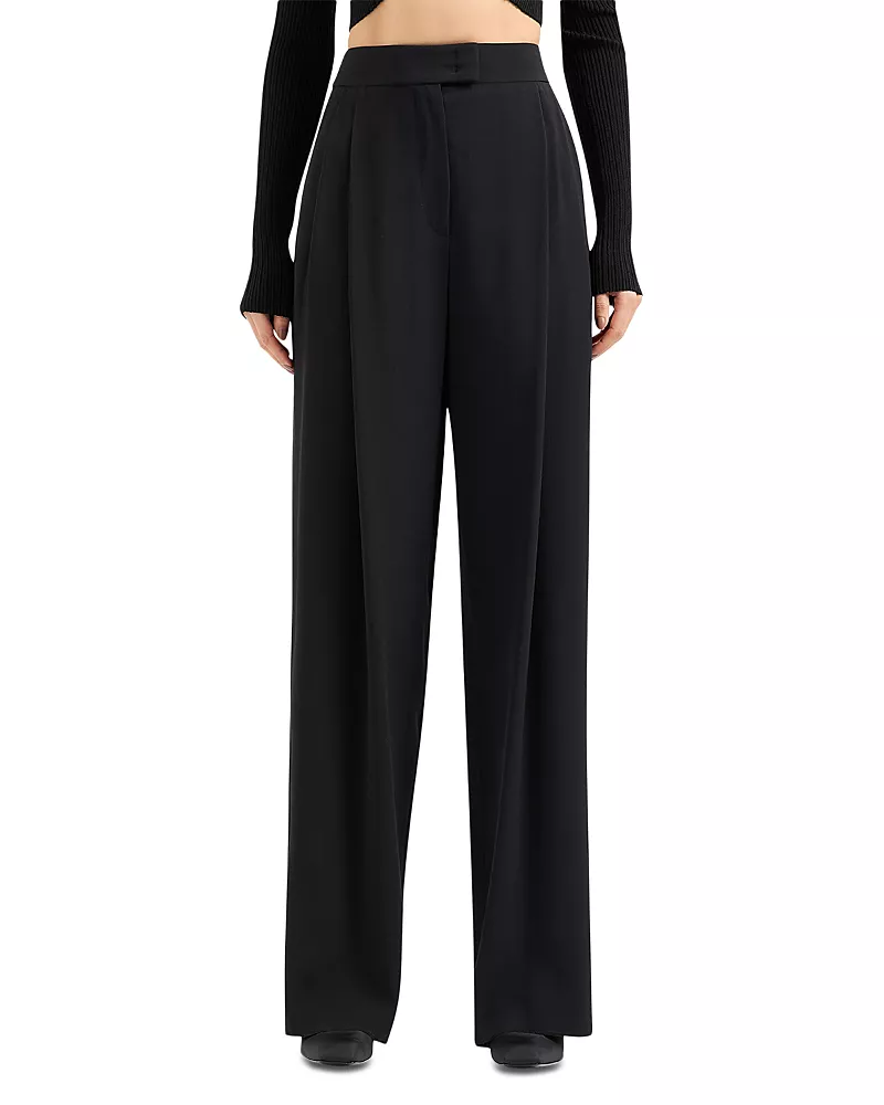 Emporio Armani Pleated Waist Satin Pants