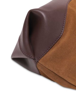 M Large Suede & Leather Tote 