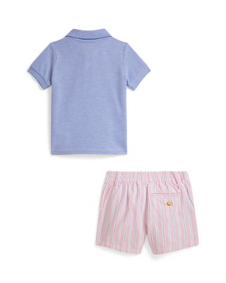Boys' Oxford Mesh Polo Shirt & Striped Shorts - Baby