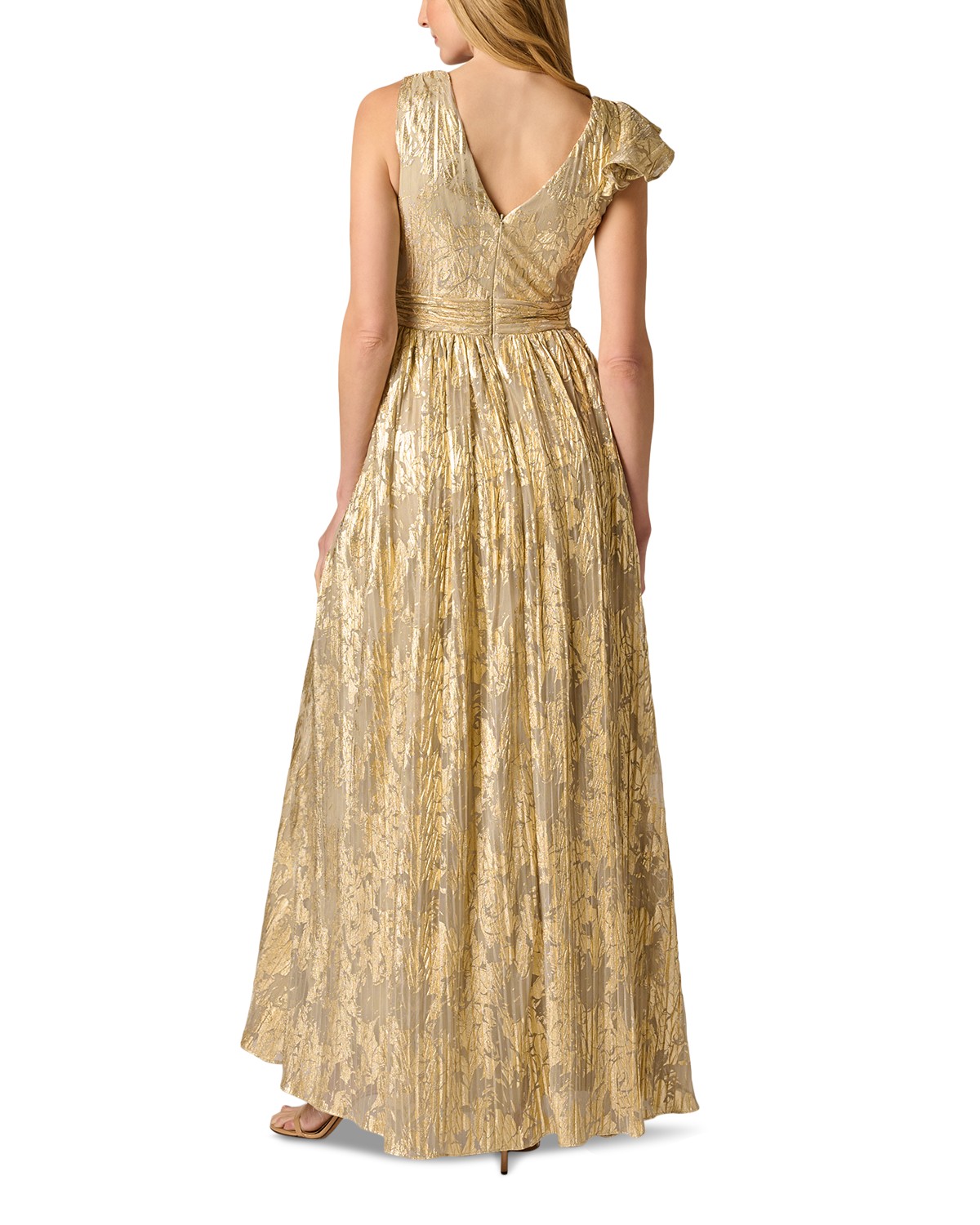 Metallic Ruffled Dress