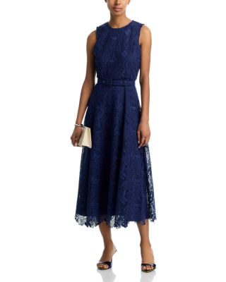 Leaf Lace Sleeveless Midi Dress - Exclusive