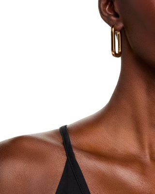 18K Yellow Gold Bold Gold Square Hoop Earrings