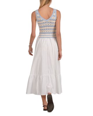 Mixed Media Knit Midi Dress