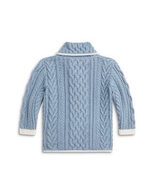 Boys' Cable Knit Cotton Shawl Cardigan - Baby