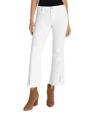 Hannah Mid Rise Crop Flare Jeans in Bright White