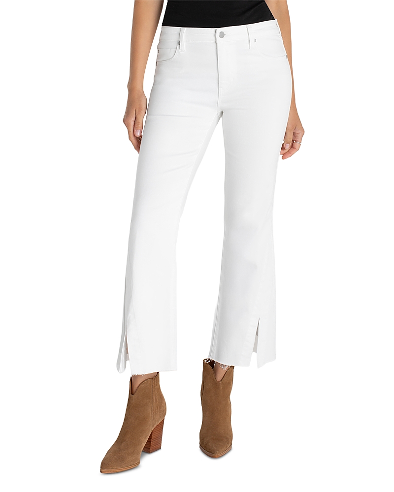 Liverpool Los Angeles Hannah Mid Rise Crop Flare Jeans in Bright White