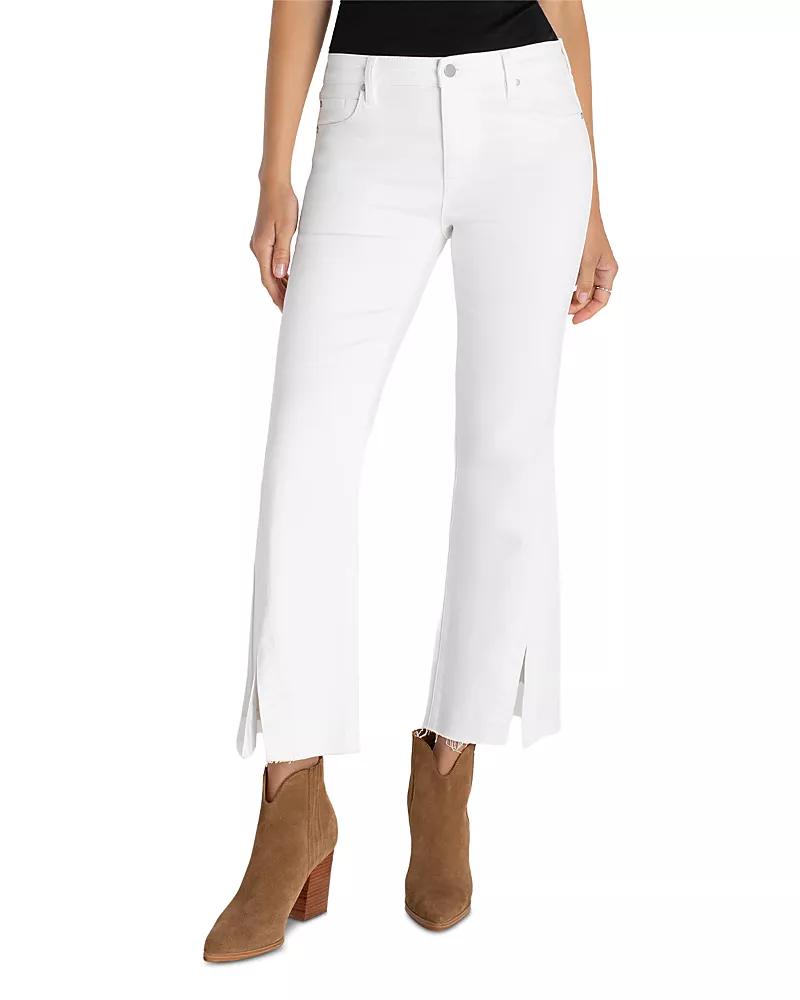 Liverpool Los Angeles Hannah Mid Rise Crop Flare Jeans in Bright White
