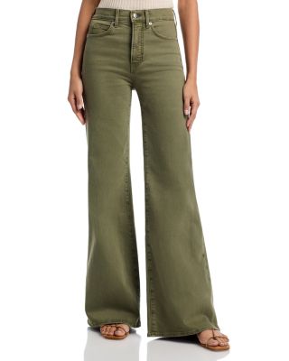 Joplin High Rise Wide Flare Jeans in Army