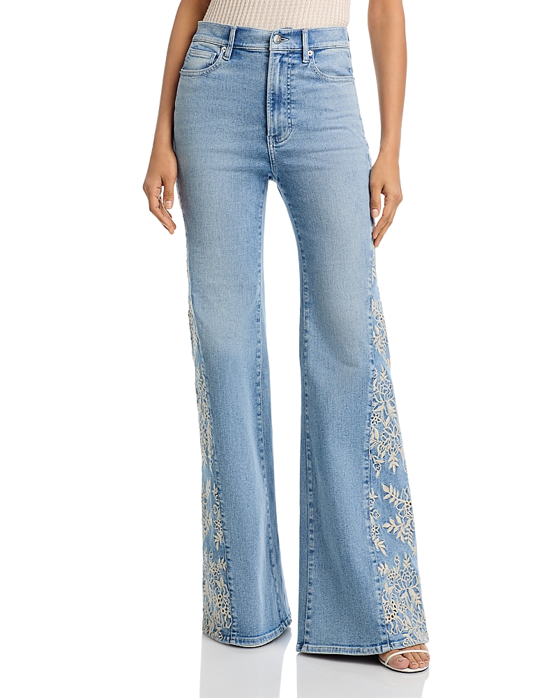 Veronica Beard Joplin High Rise Wide Flare Leg Jeans in Silverwood Moon