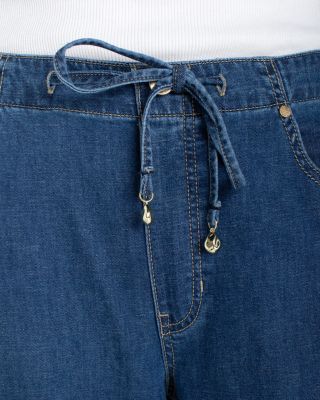 Mid Rise Tie Waist Wide Leg Jeans in Wilder