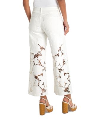 Stride Mid Rise Wide Leg Jeans in Ivory Bloom