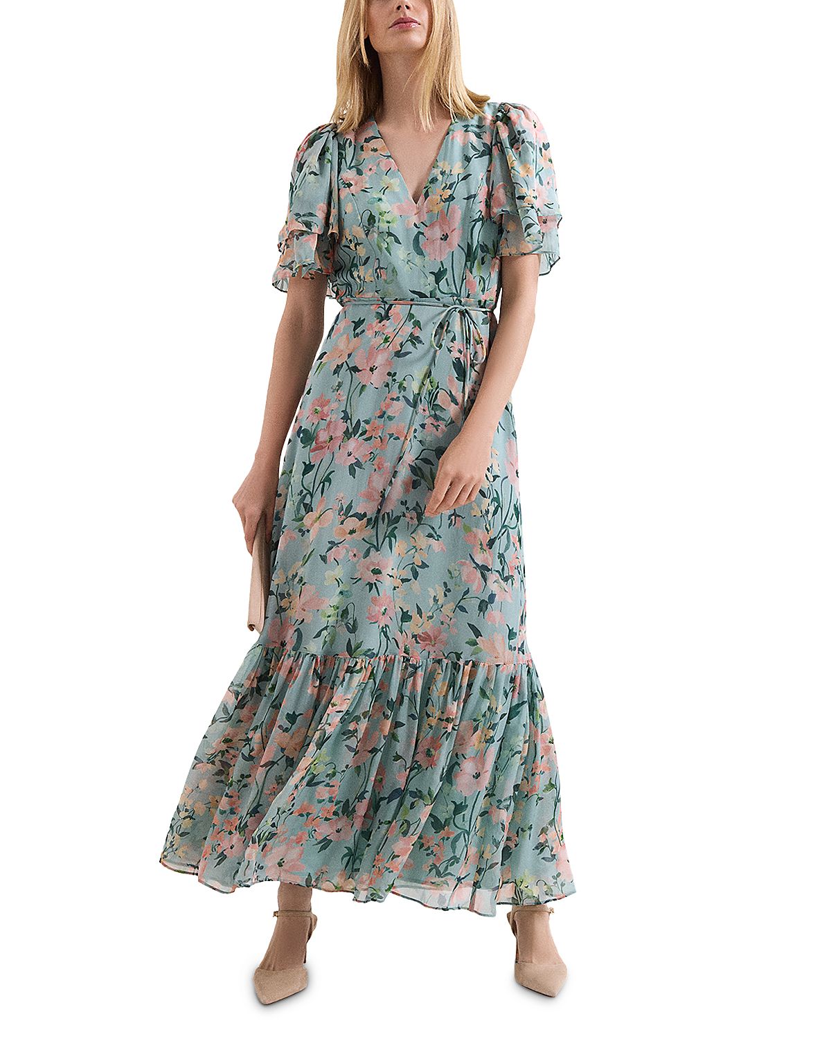 Phase Eight Violet Floral Maxi Dress