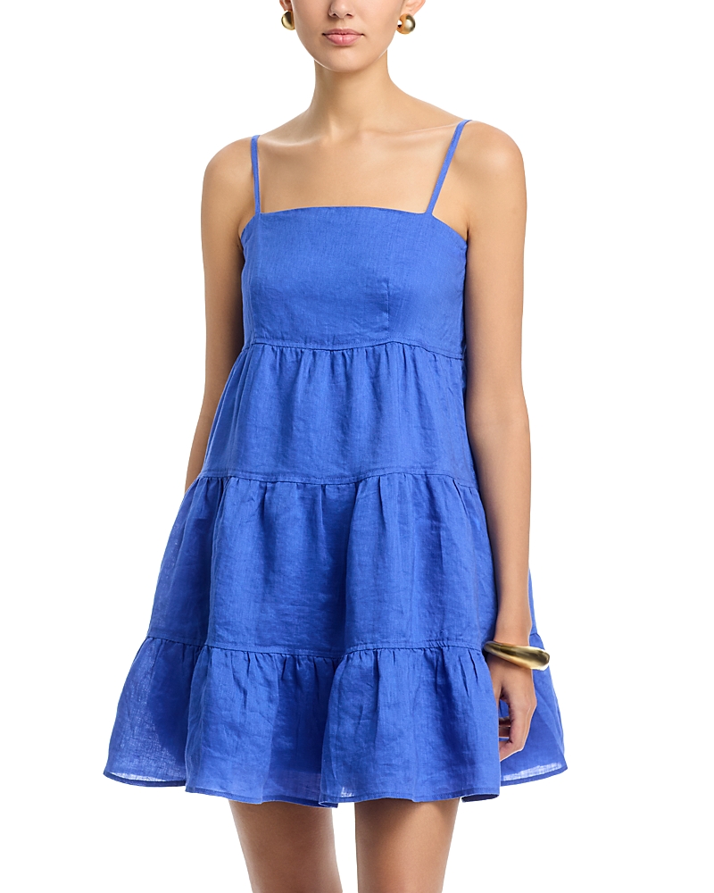Elan Linen Tiered Mini Dress
