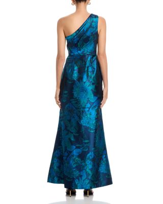 One Shoulder Jacquard Gown