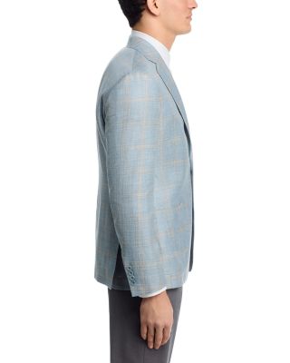Loro Piana Fabric Wool, Silk & Linen Plaid Slim Fit Sport Coat